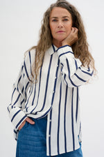 Mia Shirt white / blue stripes