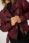 Gilo Leather Jacket burgundy red