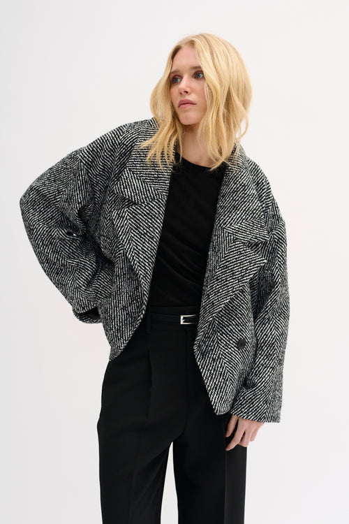 Maggie short Jacket black/off white
