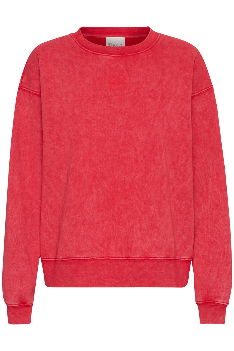 Diego Logo Print Sweater deep red wash