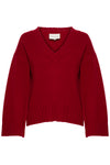 Huxi V-Neck Pullover burgundy red