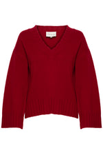 Huxi V-Neck Pullover burgundy red