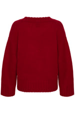 Huxi V-Neck Pullover burgundy red