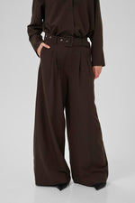 Vitta high wide Pant espresso