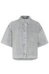 Malo boxy short Shirt light grey wash