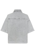 Malo boxy short Shirt light grey wash