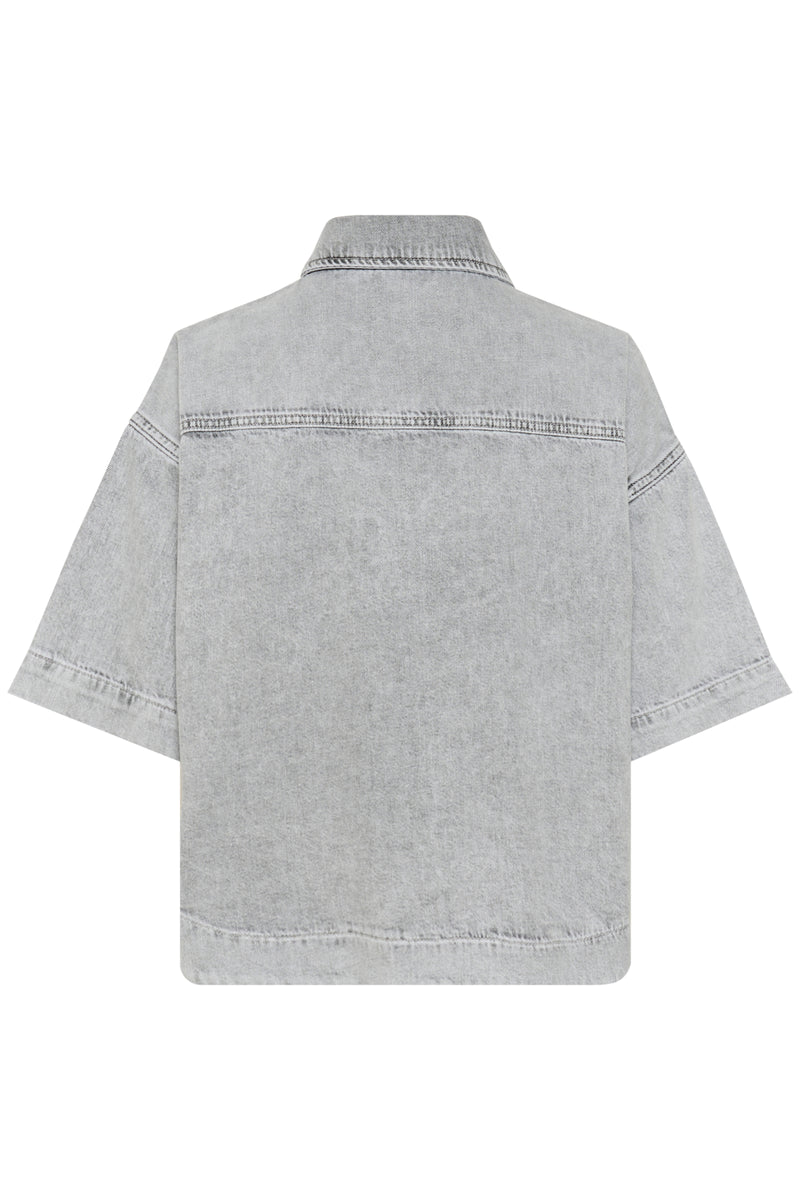 Malo boxy short Shirt light grey wash