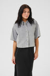 Malo boxy short Shirt light grey wash