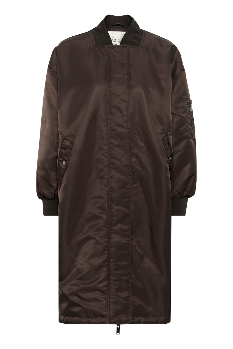 Helga reversable long Jacket espresso