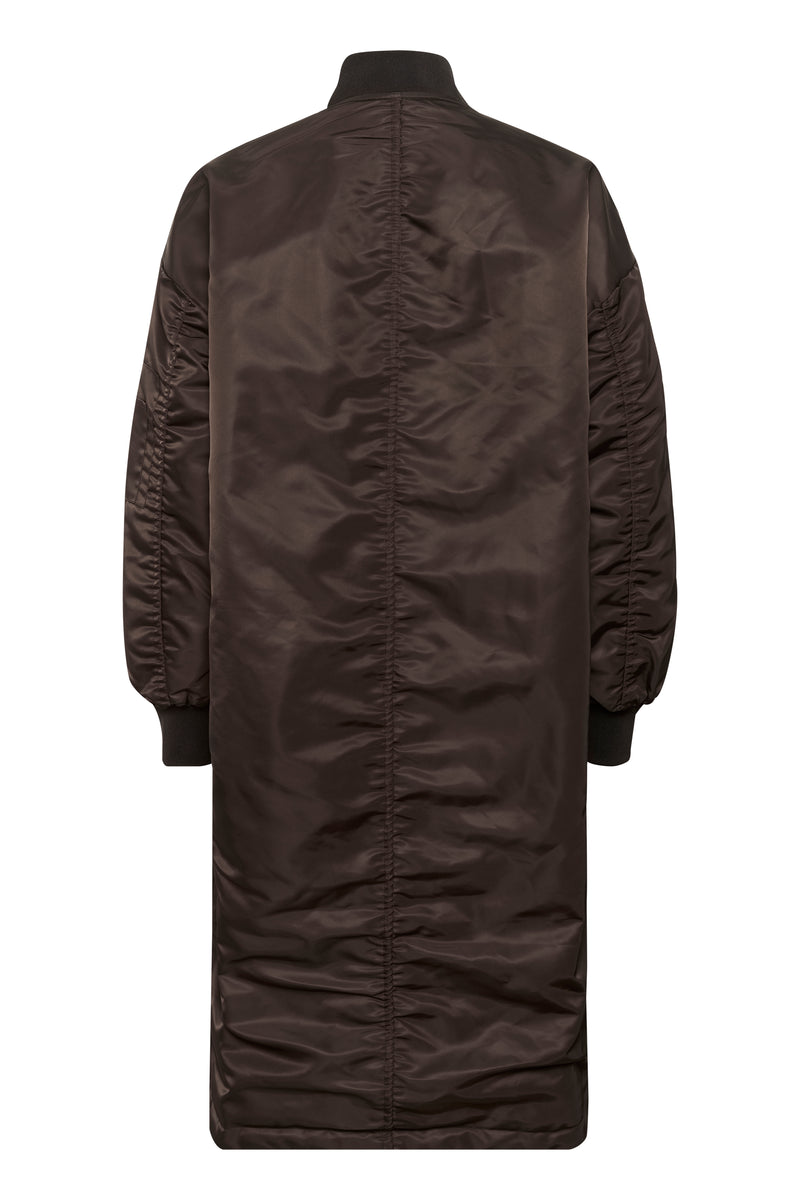 Helga reversable long Jacket espresso