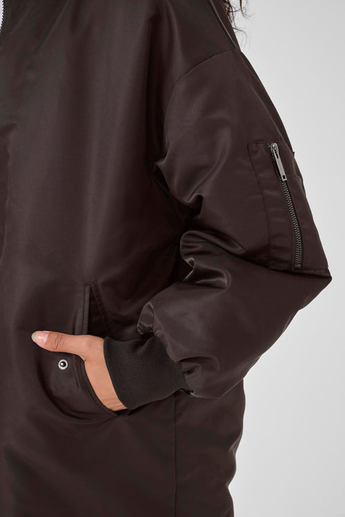Helga reversable long Jacket espresso