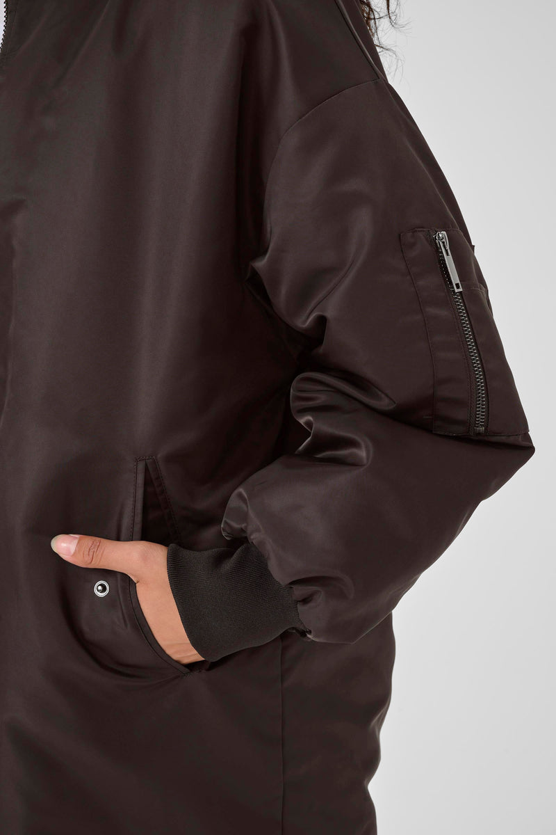 Helga reversable long Jacket espresso
