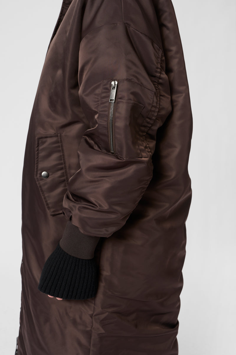 Helga reversable long Jacket espresso