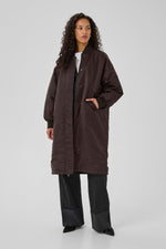 Helga reversable long Jacket espresso