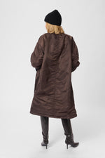 Helga reversable long Jacket espresso