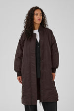 Helga reversable long Jacket espresso