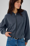 Meta short Sweat Jacket dark grey