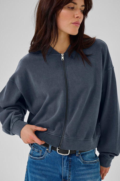 Meta short Sweat Jacket dark grey