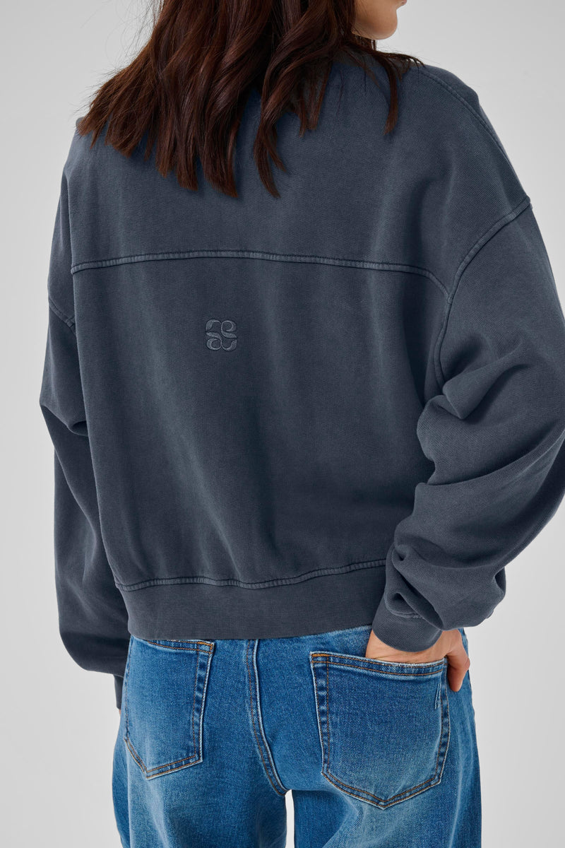 Meta short Sweat Jacket dark grey