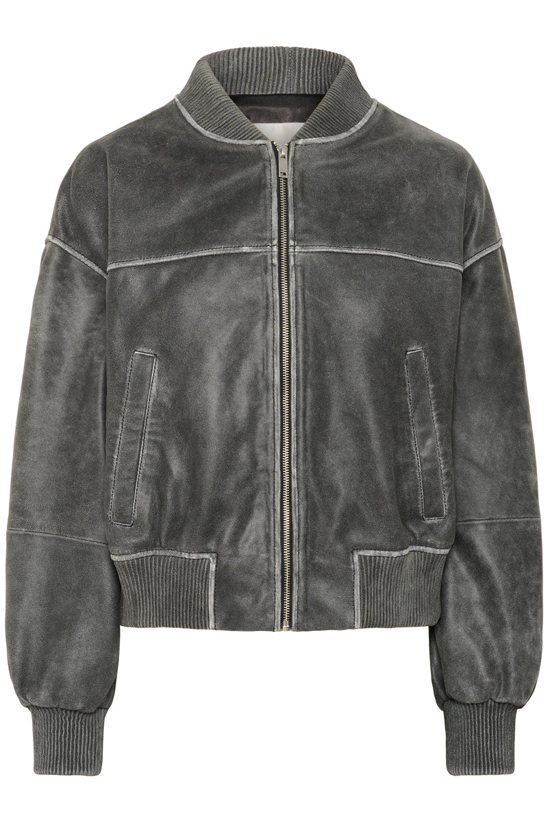 Matty Leather Bomberjacket medium grey