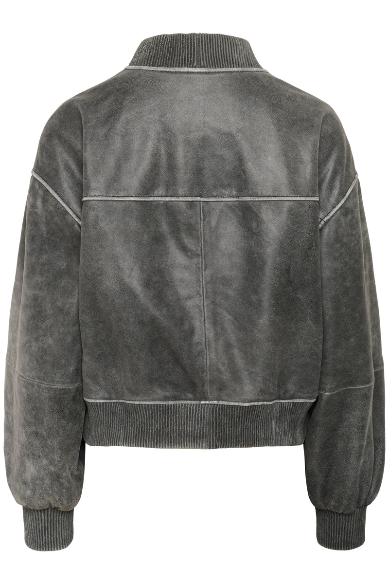 Matty Leather Bomberjacket medium grey