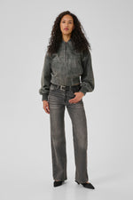 Matty Leather Bomberjacket medium grey