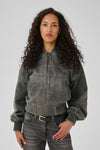 Matty Leather Bomberjacket medium grey