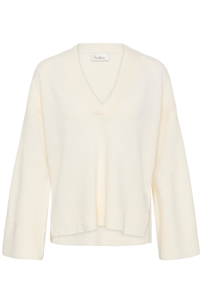 Huxi V-Neck Pullover Snow White