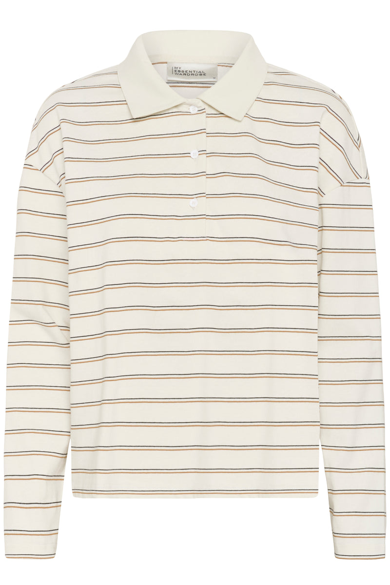 Anna Poloshirt snow white stripe