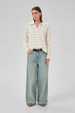 Anna Poloshirt snow white stripe