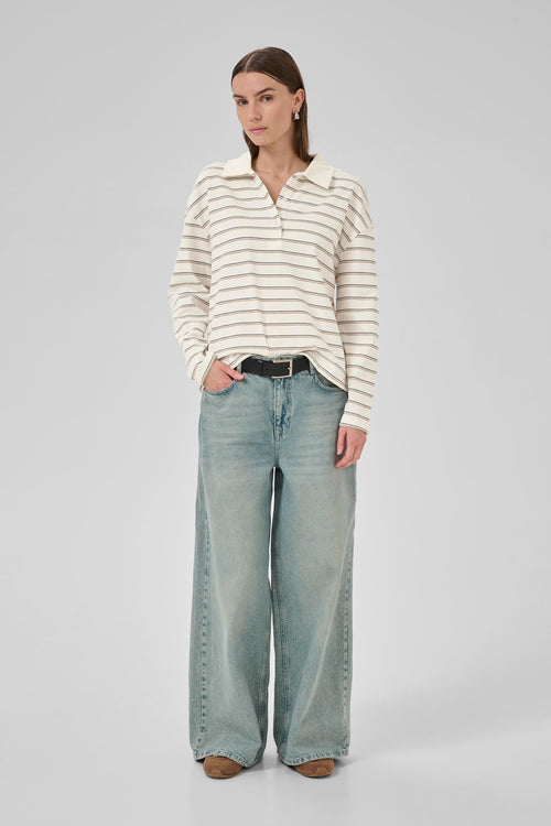Anna Poloshirt snow white stripe