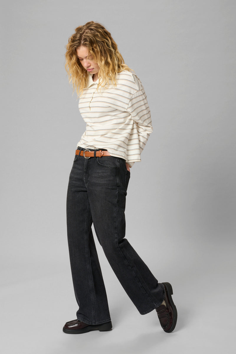 Anna Poloshirt snow white stripe