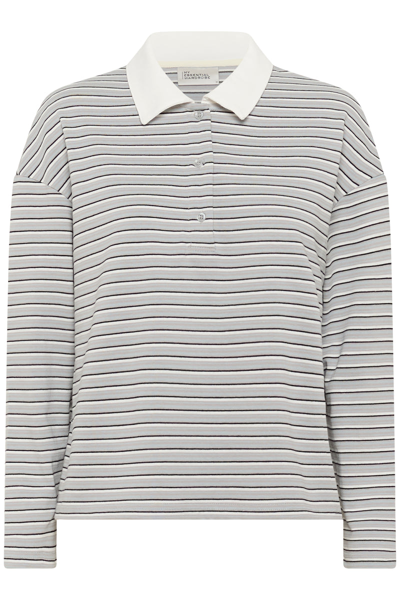 Klara Poloshirt peal blue striped