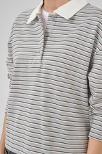 Klara Poloshirt peal blue striped
