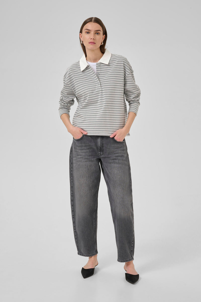Klara Poloshirt peal blue striped