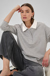 Klara Poloshirt peal blue striped