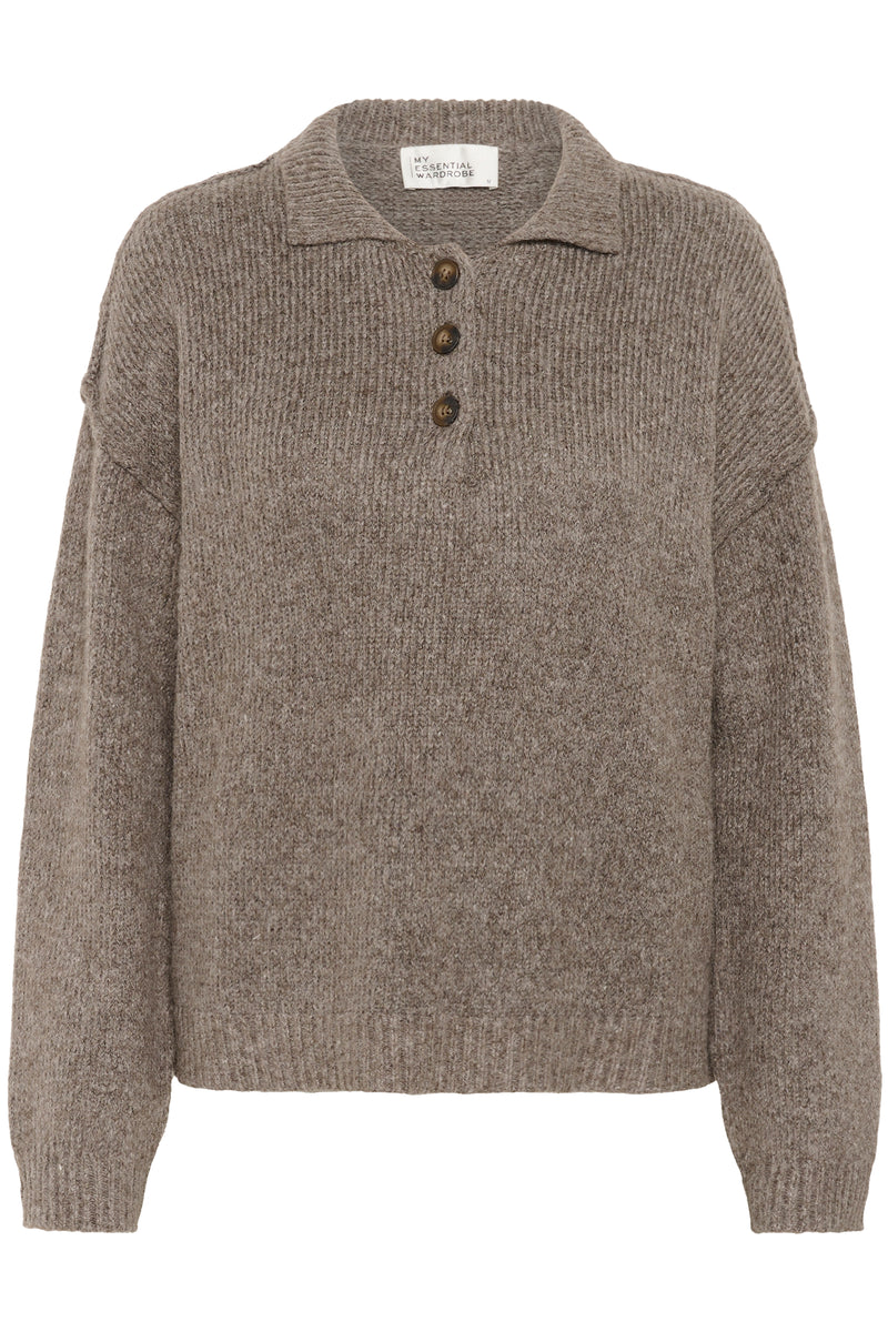 Paloma Polo Pullover brown melange