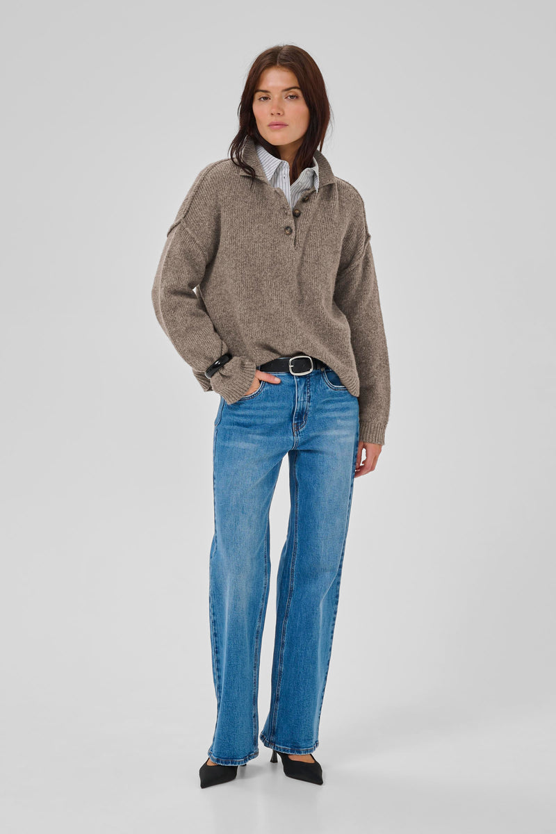 Paloma Polo Pullover brown melange