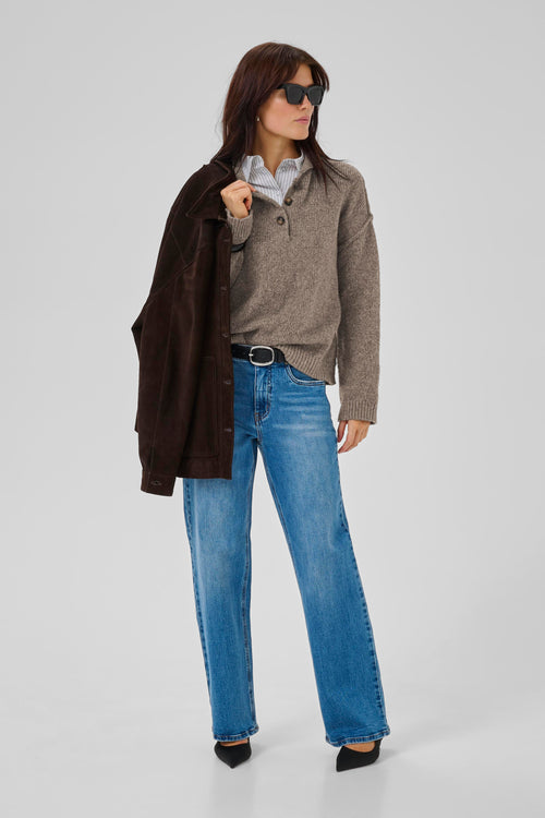 Paloma Polo Pullover brown melange