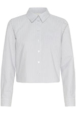 Jean short Shirt pearl blue striped