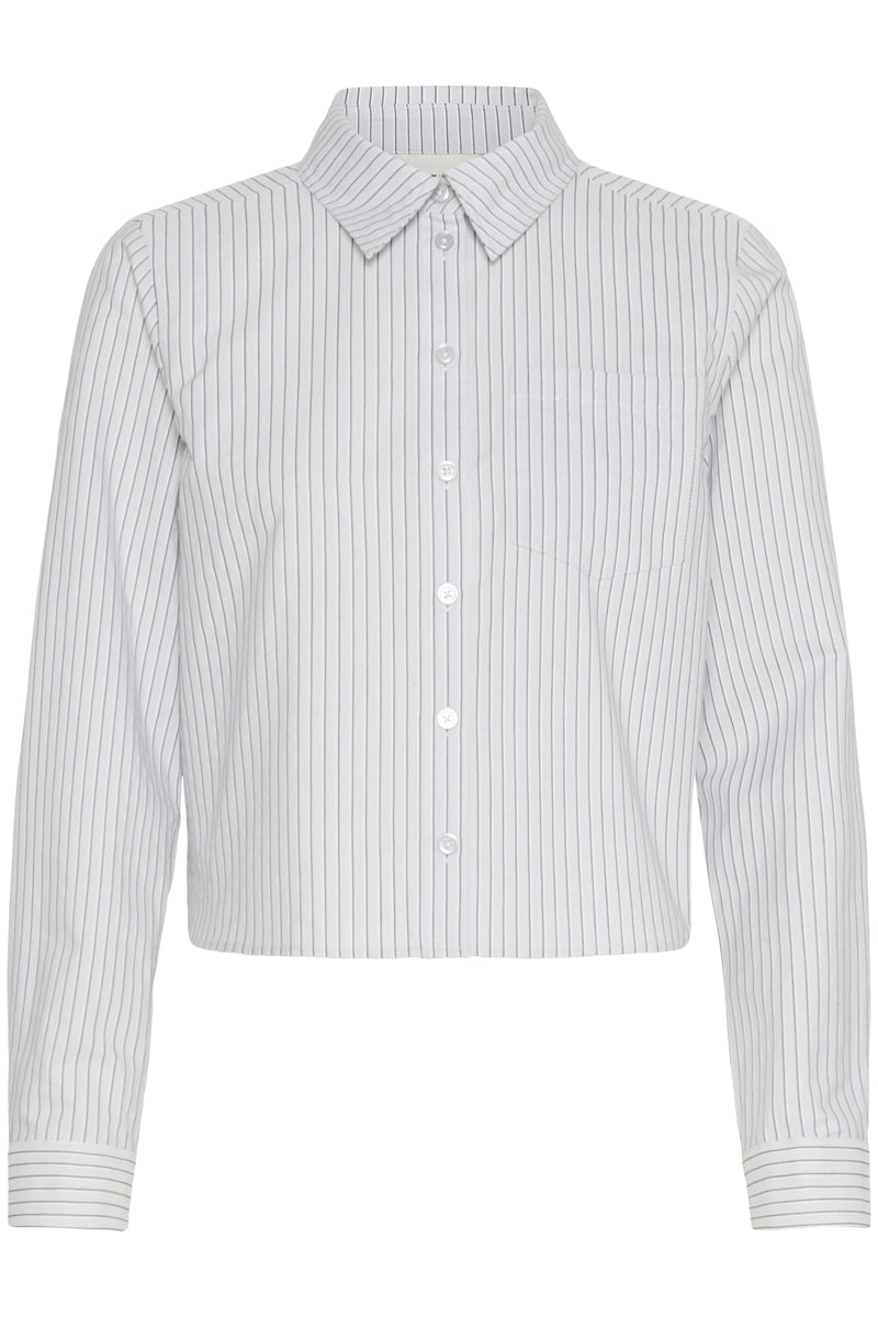 Jean short Shirt pearl blue striped