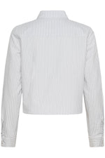 Jean short Shirt pearl blue striped