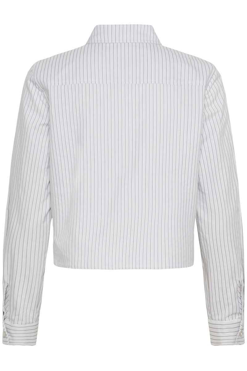 Jean short Shirt pearl blue striped