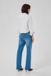 Jean short Shirt pearl blue striped