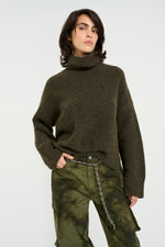 Alpha Rollkragenpullover olive melange