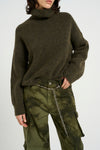 Alpha Rollkragenpullover olive melange