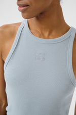 Drew logo Tank grey blue