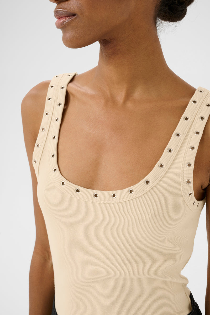 Drew reversible eyelet top butter yellow