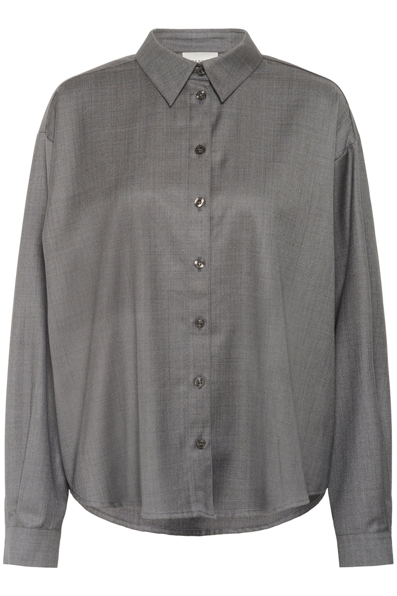Effy Hemd dark grey melange