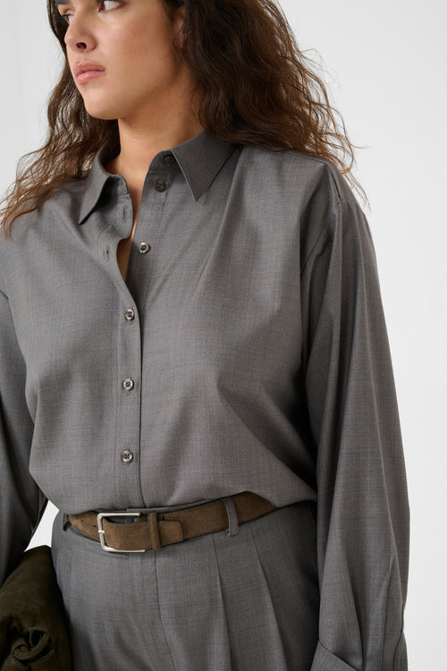 Effy Hemd dark grey melange